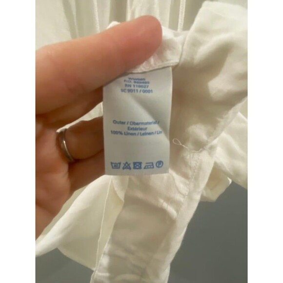 Boden White 100% Linen Lace Up Front Dress Size 6L - Picture 6 of 8
